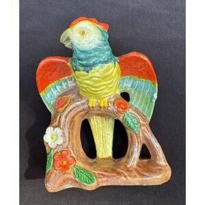 Rossetti Chicago Hand Painted In Occupied Japan Majolica Parrot planter Rare